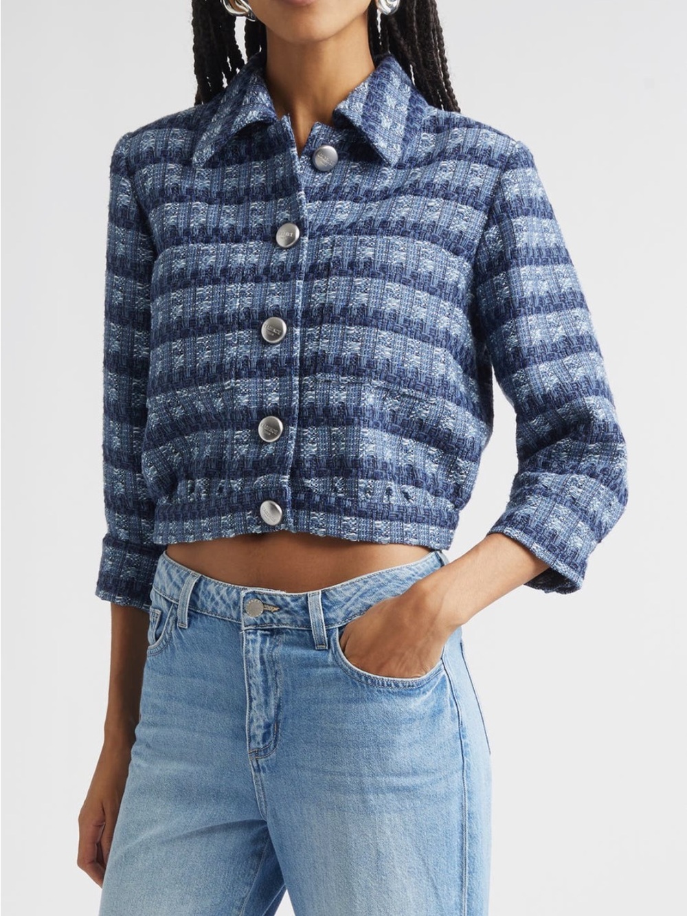 L'AGENCE Jia Crop Tweed Jacket